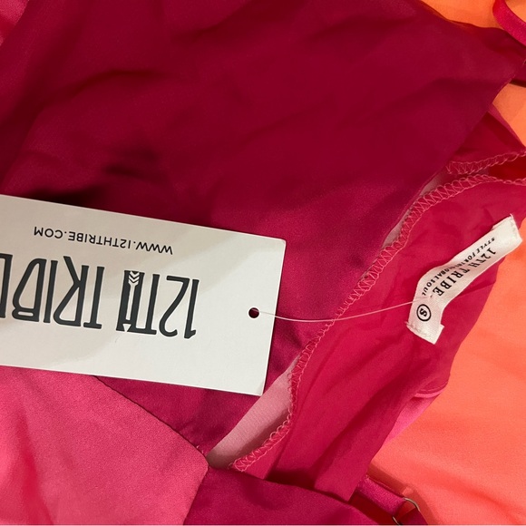 12th tribe Mirabella Pink Satin Sorbet Maxi Dress - Picture 5 of 5